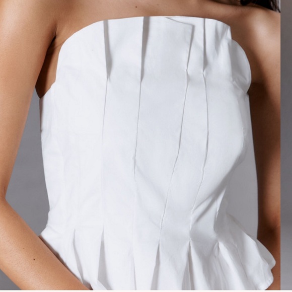 Porridge Ruffled Peplum Strapless Corset Top - Picture 3 of 4